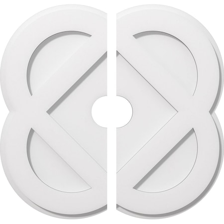 Ekena Millwork Charlotte Architectural Grde PVC Contemporary Ceiling Medallion, Two Piece, 20"OD x 3"ID x 8"C x 1"P CMP20CE2-03000